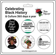 Black Womens History Month 5 Pack Button badges - Ibere Apparel