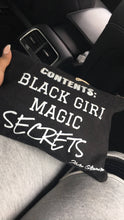 Load image into Gallery viewer, BLACK GIRL MAGIC Secrets- Black Canvas Makeup Bag - Ibere Apparel