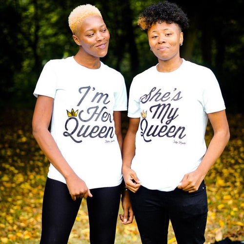LIMITED EDITION #LOVEISLOVE LGBT COUPLE TSHIRT  - SHE'S MY QUEEN - Ibere Apparel